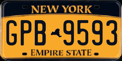 NY license plate GPB9593