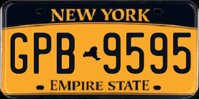 NY license plate GPB9595