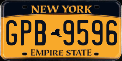 NY license plate GPB9596