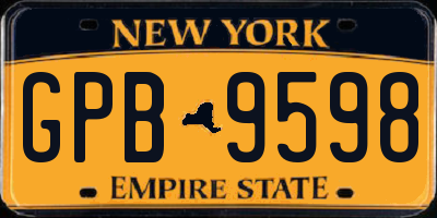 NY license plate GPB9598