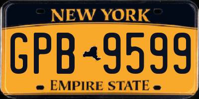 NY license plate GPB9599