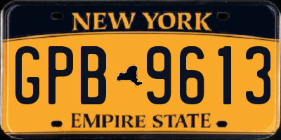 NY license plate GPB9613