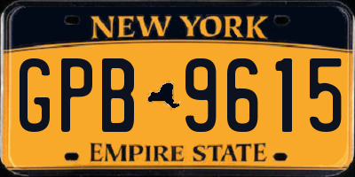 NY license plate GPB9615