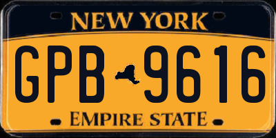 NY license plate GPB9616