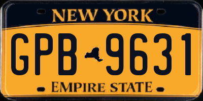 NY license plate GPB9631