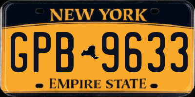 NY license plate GPB9633