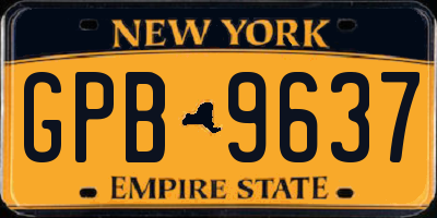 NY license plate GPB9637