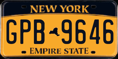 NY license plate GPB9646
