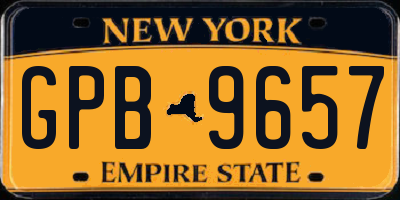 NY license plate GPB9657