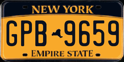 NY license plate GPB9659