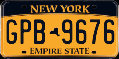 NY license plate GPB9676