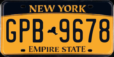 NY license plate GPB9678