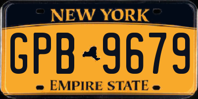 NY license plate GPB9679