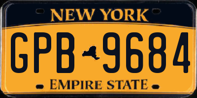 NY license plate GPB9684