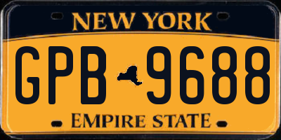 NY license plate GPB9688