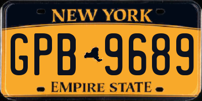 NY license plate GPB9689