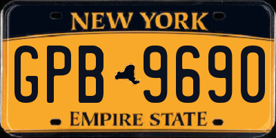 NY license plate GPB9690