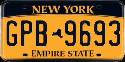 NY license plate GPB9693