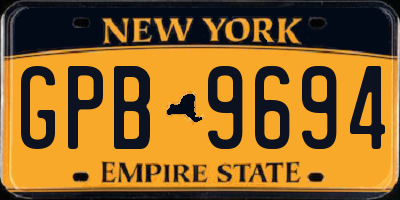 NY license plate GPB9694