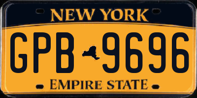 NY license plate GPB9696