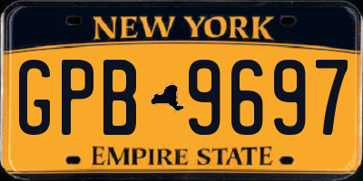 NY license plate GPB9697