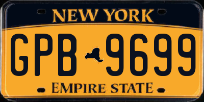 NY license plate GPB9699