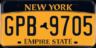 NY license plate GPB9705