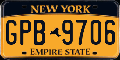 NY license plate GPB9706