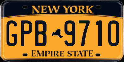 NY license plate GPB9710