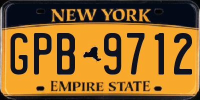 NY license plate GPB9712