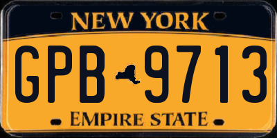 NY license plate GPB9713