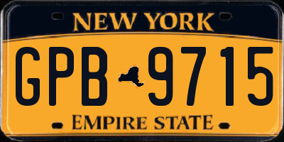 NY license plate GPB9715