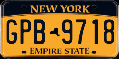 NY license plate GPB9718