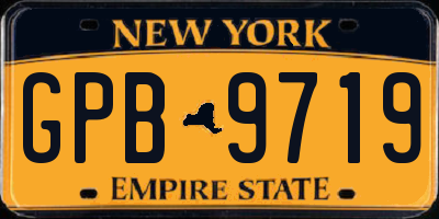 NY license plate GPB9719