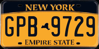 NY license plate GPB9729