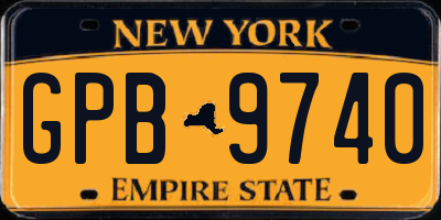 NY license plate GPB9740