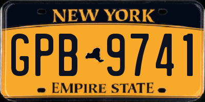 NY license plate GPB9741