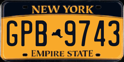 NY license plate GPB9743