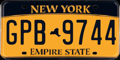 NY license plate GPB9744