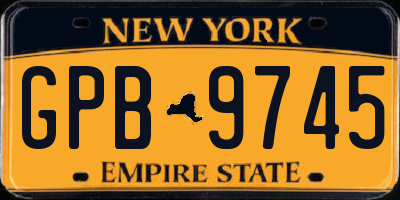 NY license plate GPB9745