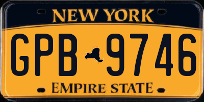 NY license plate GPB9746