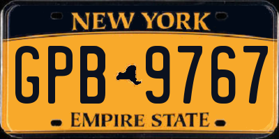 NY license plate GPB9767