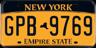 NY license plate GPB9769