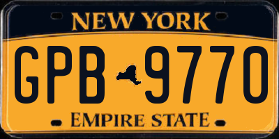 NY license plate GPB9770