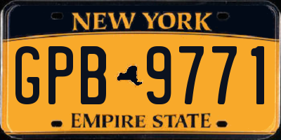 NY license plate GPB9771