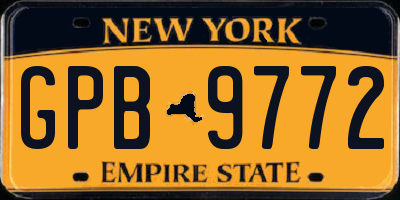 NY license plate GPB9772
