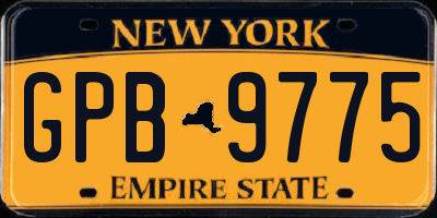 NY license plate GPB9775
