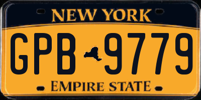 NY license plate GPB9779