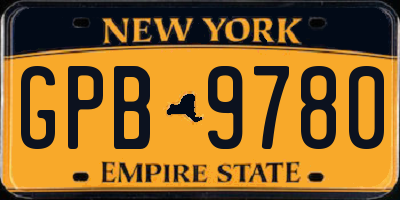 NY license plate GPB9780