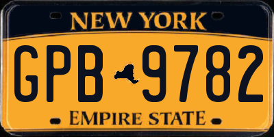 NY license plate GPB9782